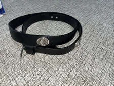 Black Genuine Leather Belt with Birddog Size 46  By Enmon