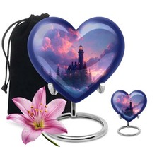 Heart Shaped Memorial Urns 10Inch  3Inch for Human Ashes Lighthouse Keepsake