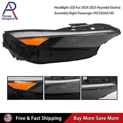 #ad Headlight LED For 2024 2025 Hyundai Elantra Assembly Right Passenger #92102AA740 $299.99