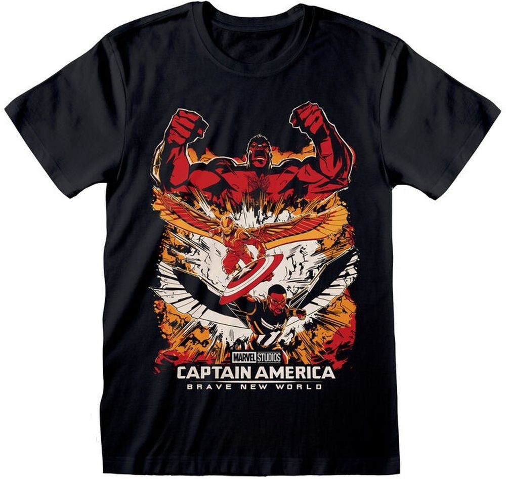 Captain America Brave New World Montage T-Shirt BNW09194TSB