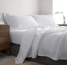 Simple & Opulence Twin Sheet Set Linen French Flax Deep Pocket Bedding Soft