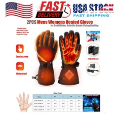 Men Women Heated Gloves 7.4V Rechargeable Battery Touchscreen for Skiing Cycling