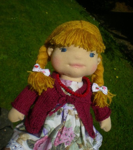 Stoffpuppe Waldorfart Puppe 35 cm Handarbeit Spielpuppe, Handmade, Poupon, Doll - Bild 13 von 24