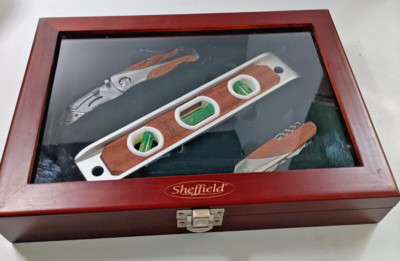 Sheffield Knife Multi Tool Set In Wooden Box