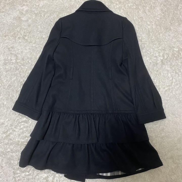BURBERRY BLUE LABEL Frill Coat Check Black 36S Women's eBay