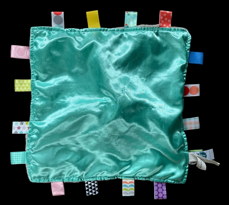 Mary Meyer Taggies Melaza Perezoso Peluche Lovey Manta de Seguridad Verde Satinado Etiquetas Foto 4 de 4