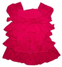 Baby Gap Pink Knit Gypsy Ruffle Tier Embroidered Dress 0-3 Months $27 NWT