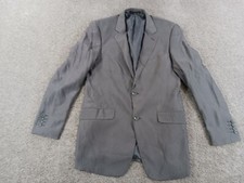 Zara Man Mens Sports Coat Gray Stripe Wool Blend Lined 50