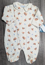 Baby Boy Clothes New Disney Baby 0-3 Month Cream Pooh & Tigger Footed Outfit