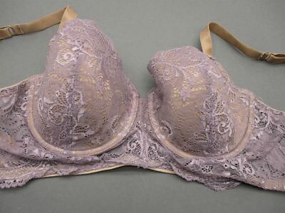 32F Third Love Womens Lilac Lace Underwire Padded Longline