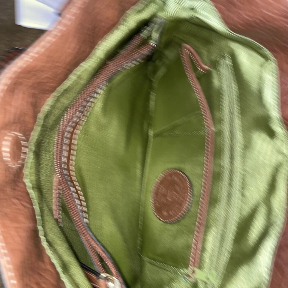 Bolsa satchel feminina grande elegante marrom algodão designer "ETIENNE AIGNER" - Imagem 4 de 4