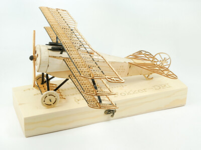 Fokker DR1 Dreidecker Balsa Modellbausatz 1:18 Maßstab statische Anzeige 3D Puzzle DWModels