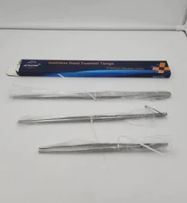 Cooking Tweezer Stainless Steel Tongs 3pk 13" 10" & 7" New 