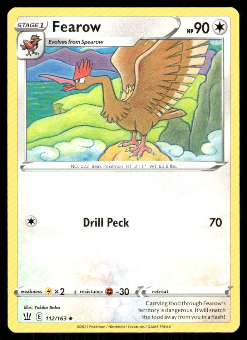 Fearow 112/163 Battle Styles Pokemon TCG trading card