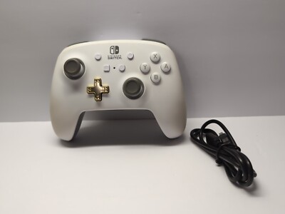 PowerA Enhanced Wireless Controller for Nintendo Switch White/Gold W/CORD TESTED