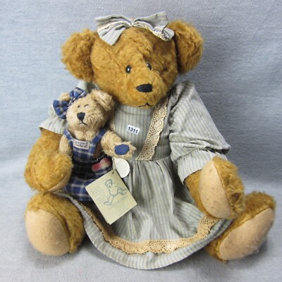 Vintage Artist Devera Bear Jointed in Dress & Head Bow