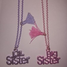 Purple  Pink Sister Necklace  Bonding Gift for everyone  