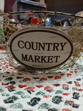 Country Table. Country Market Primitive Farmhouse Chicken WIRE BASKET. Rustic 