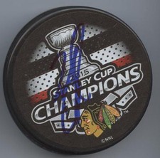 BRAD RICHARDS SIGNED CHICAGO BLACKHAWKS 2015 STANLEY CUP CHAMPS HOCKEY PUCK COA