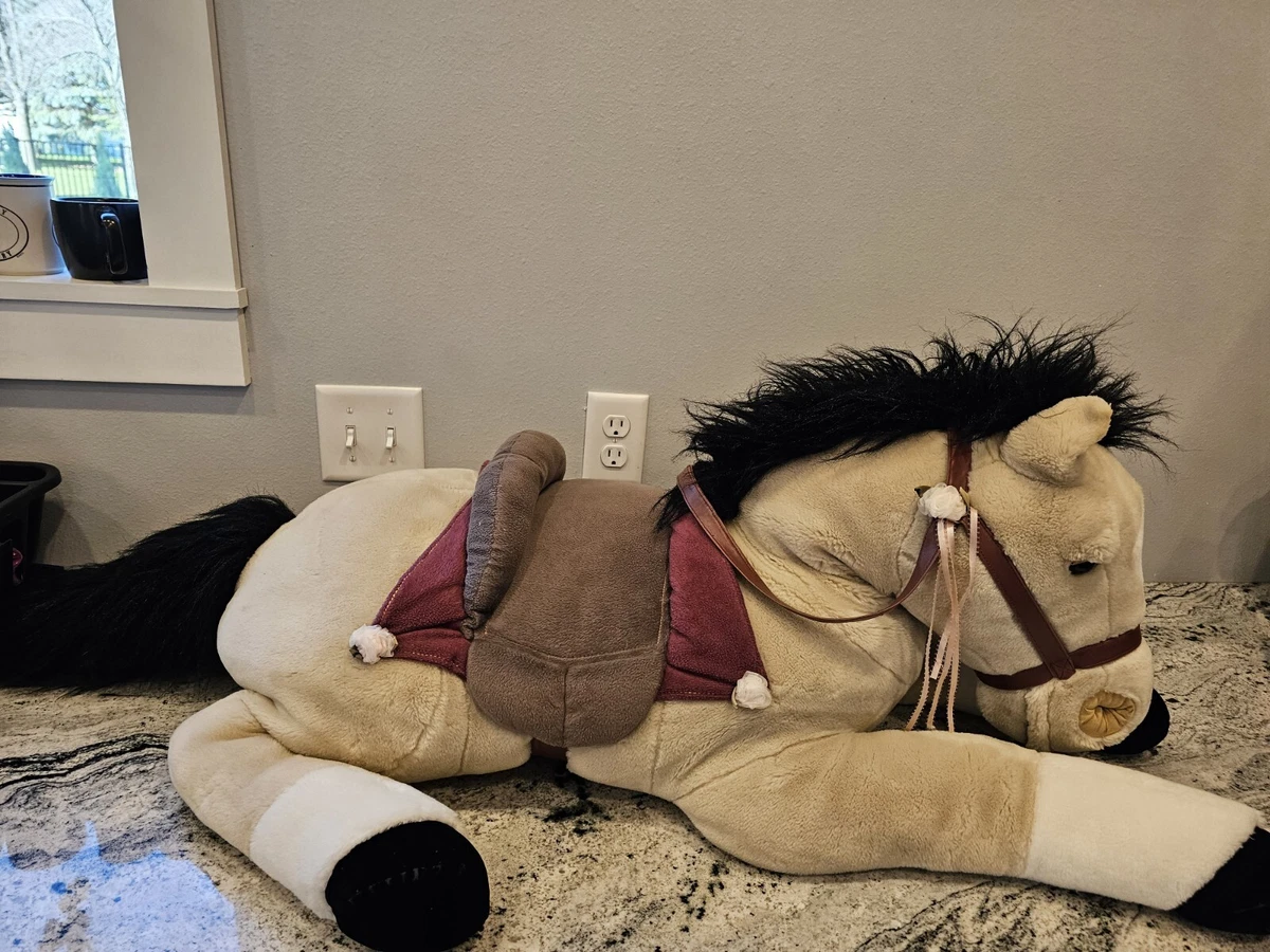 Large stuffed horse with saddle deals
