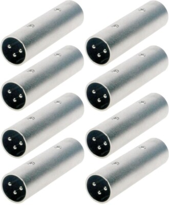 8x ADAM HALL XLR Adapter 3-pol male männlich / XLR male Stecker Audio Verbinder