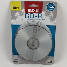Maxell 648220 CD-R 700 5PK CD Recordable Disc 48X 700MB 80 Minute 5 discs New