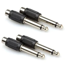 (4 PCS ) 1/4" Male Mono Plug to Single RCA Jack (F) Audio Cable Cord Adapter NEW