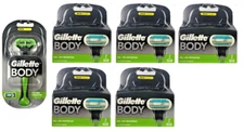 Gillette Body Razor Handle + 11 Gillette Body Powerglide Cartridges