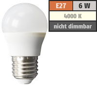 Led Tropfenlampe Mcshine, E27, 6W, 480Lm, 160 Ø45X78Mm 4000K Neutralweiß