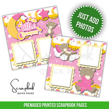 Baby Girl Scrapbook Pages Baby Shower PRINTED Premade Scrapbook Quick Pages 45