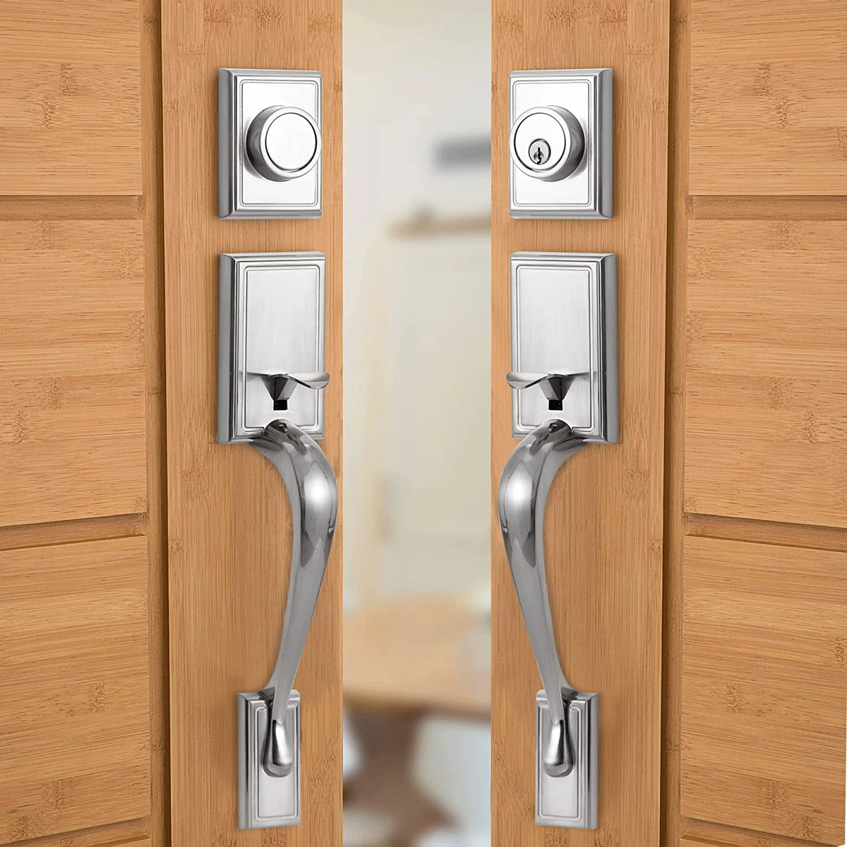 Front door handle clearance and lock