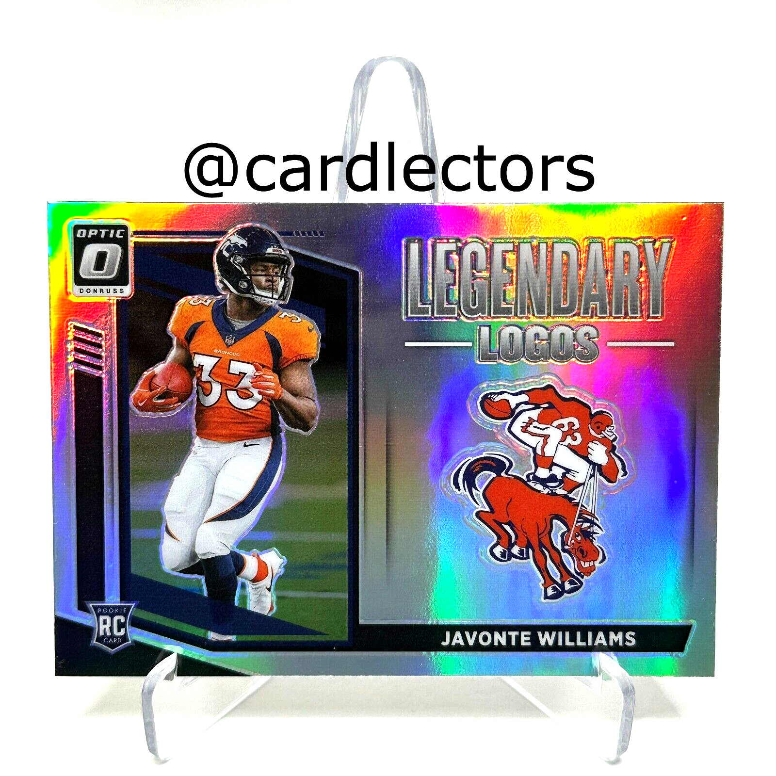 2021 Panini Donruss Optic JAVONTE WILLIAMS Legendary Logos #LL-6 RC Holo PRIZM