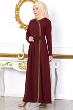 Damen Hijab Kleid/Tesettür Maxikleid Elbise Abaya in größe44 erhältlich  