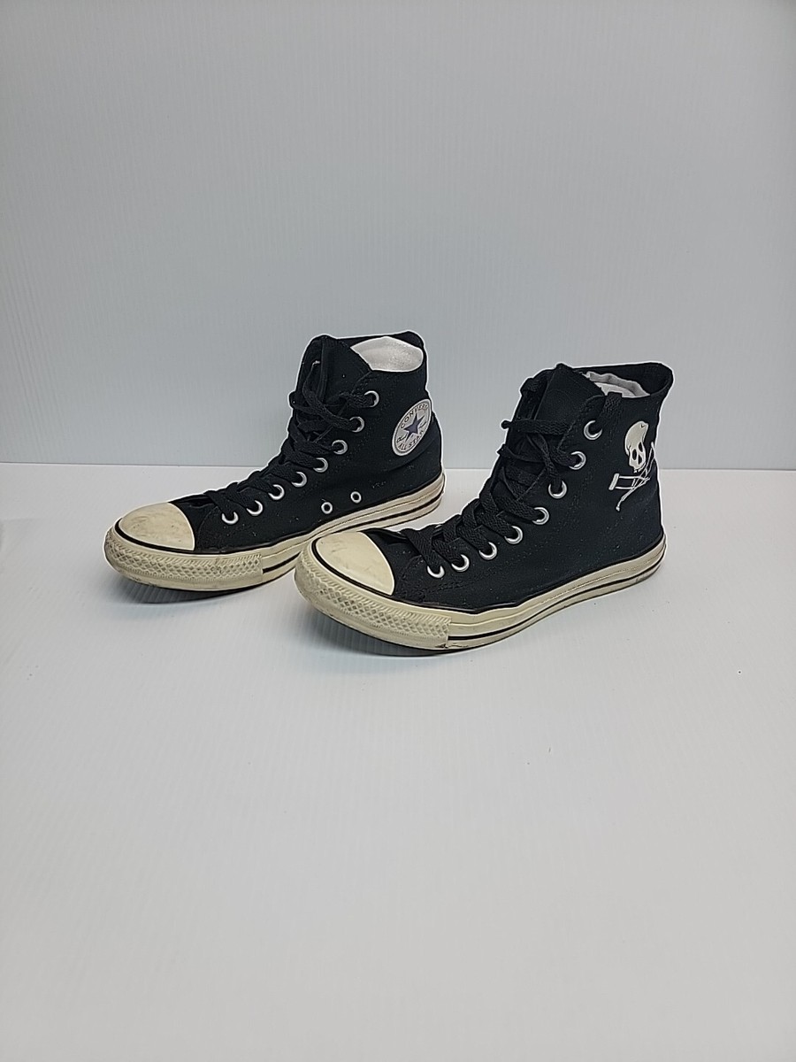 7 US Jackass Converse All Star AW980 Sneaker Skull Crutches Black