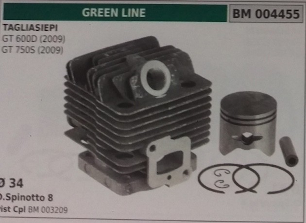 Cilindro Pistone Maggiorato Tenuta per GREEN LINE GT 600D 750S (2009)