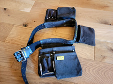 Stanley STA180113 Leather Tool Belt 5 Pouch Apron Double Stitched STST1-80113