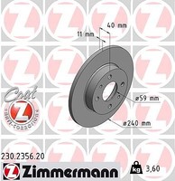 2X Zimmermann Bremsscheibe Hinterachse, Vorderachse U.A. FüR Abarth, Alfa Romeo