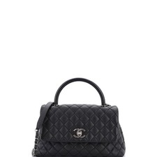 Chanel Coco Top Handle Bag Quilted Caviar Small
