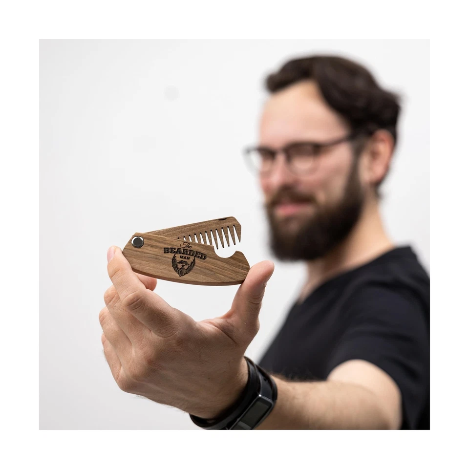 Peine para barba para hombre peines plegables de bolsillo para bigote y viaje de cabello... Envío rápido Foto 2 de 4