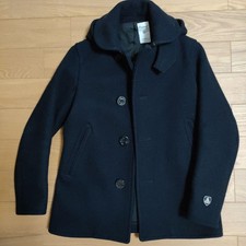 Orcival Wool Melton Coat Size 0 Navy Removable Hood Used