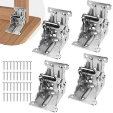 4 Pack Folding Brackets Self-Lock Hinge with Screws for Folding Table Legs Lo...