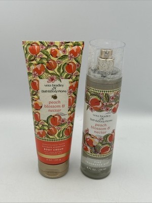 Bath & Body Works Vera Bradley Peach Blossom & Nectar Body Mist & Cream NEW