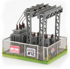 HO Scale Electrical Substation 12, Train Small Town Power Station Detailed NEW