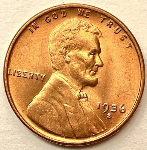 1936-S Lincoln Wheat Cent — photo from the most recent tracked eBay sale