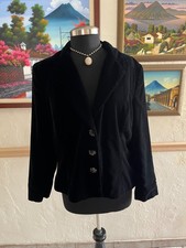 Carmen Marc Valvo Collection Saks black velvet evening jacket blazer size Large