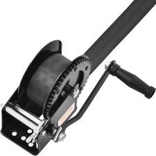 Galvanized Frame Winch 1600lb Pull 33ft Strap Two-Way Control