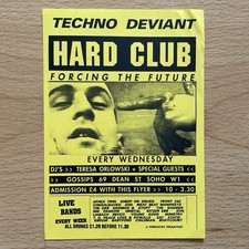 Hard Club Rave Flyer 1993 Techno Industrial Gossips Soho London Teresa Orlowski