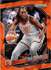 2025 Tina Charles Orange Cracked Ice WNBA Prizm #3 Connecticut Sun Basketball LP