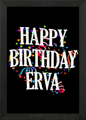 Happy Birthday Erva gerahmtes Wandbild Poster Leinwanddruck Bild