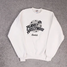 VTG 90s Planet Hollywood Honolulu Hawaii Medium White Long Sleeve Sweatshirt